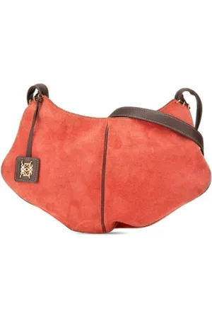 Loewe Pre-owned, Dame, Rød, ONE SIZE, Uld, Pre-owned Ruskind skuldertasker