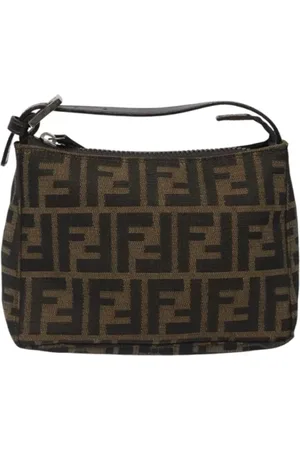 Fendi Pre-owned, Dame, Brun, ONE SIZE, Tyl, Pre-owned canvas håndtasker