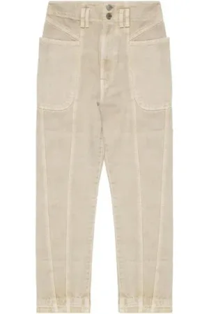 Isabel Marant Jeans, Dame, , M, Bomuld, Bomuld Straight Leg Jeans Lynlås Lukning