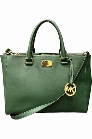 Michael Kors Pre-owned, Dame, Grøn, ONE SIZE, Uld, Pre-owned Laeder totes