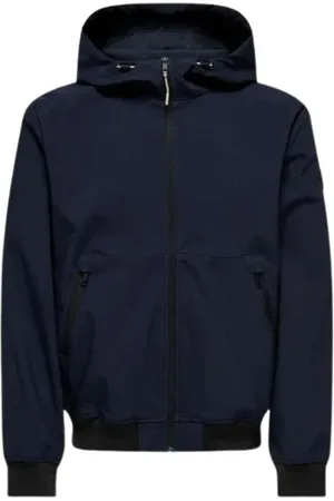 Only & Sons Jakke, Herre, Blå, 2XL, Polyester, Softshell Bomber Jakke