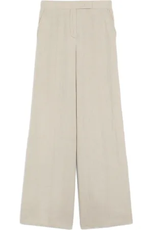 Max Mara Bukser, Dame, , XS, Linen Bukser Med Brede Ben