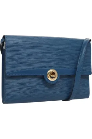 LOUIS VUITTON Pre-owned, Dame, Blå, ONE SIZE, Uld, Pre-owned Laeder louis-vuitton-tasker