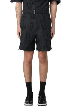 Msgm Shorts, Herre, Sort, M, Bomuld, Stilfulde Distressed Bomuldsshorts