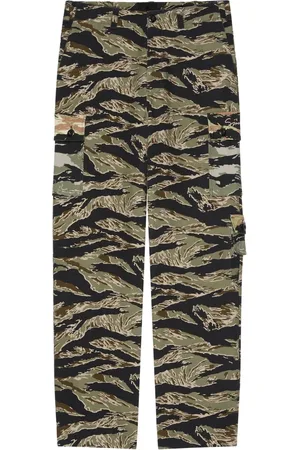 Givenchy Bukser, Herre, Grøn, M, Bomuld, Grøn Camo Cargo Bukser