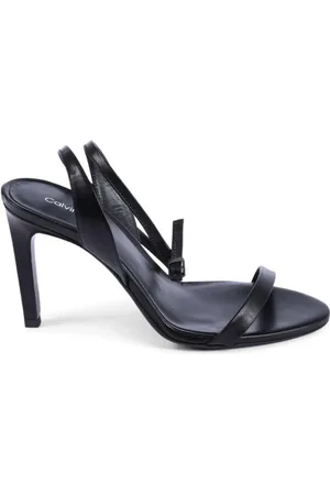 Calvin Klein Sko, Dame, Sort, 37 EU, Uld, Italiensk Lædersandal Stilfuldt Valg