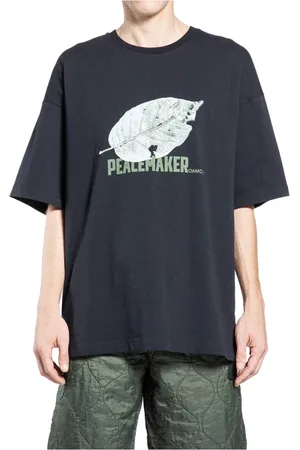 OAMC Top, Herre, Sort, XL, Bomuld, Sæsonbladtryk Sort T-shirt