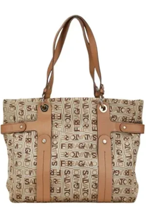 Salvatore Ferragamo Pre-owned, Dame, , ONE SIZE, Uld, Pre-owned Canvas skuldertasker