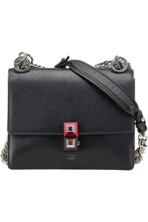 Fendi Pre-owned, Dame, Sort, ONE SIZE, Uld, Pre-owned Laeder fendi-tasker