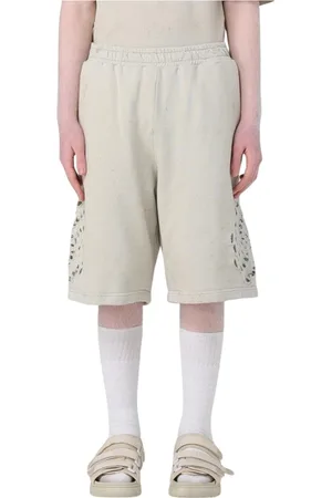 44 Label Group Shorts, Herre, Hvid, L, Bomuld, Logo Bermuda Shorts til Mænd