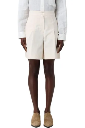 A.P.C. Shorts, Dame, Hvid, 2XS, Bomuld, Beige Plisserede Bomuldsshorts