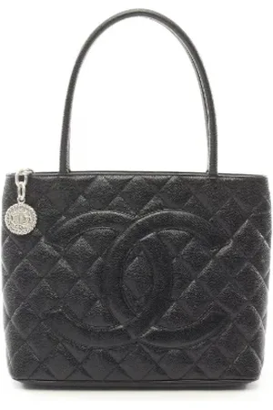 CHANEL Pre-owned, Dame, Sort, ONE SIZE, Uld, Pre-owned Laeder totes
