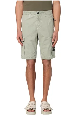 Stone Island Shorts, Herre, Grøn, W32, Bomuld, Cargo Shorts med Flere Lommer