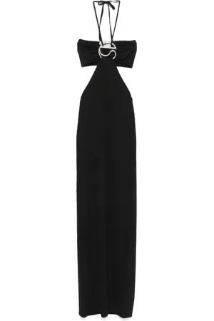 COPERNI Kjole, Dame, Sort, M, Polyester, Sort Strikket Halter Kjole med Rynke