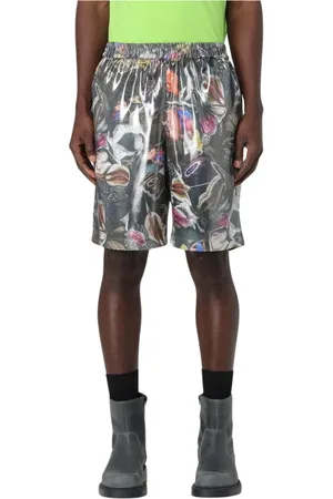 Acne Studios Shorts, Herre, Flerfarvet, M, Uld, Sort Blomstret Shorts Stilfuld Pasform
