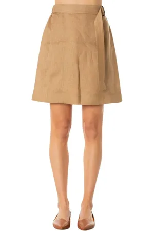 Maison Margiela Nederdel, Dame, Brun, M, Linned, Linned Nederdel - Kamelfarve