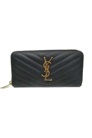 Saint Laurent Pre-owned, Dame, Sort, ONE SIZE, Tyl, Pre-owned Laeder punge