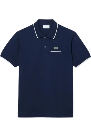 Lacoste Top, Herre, Blå, L, Bomuld, Klassisk L.12.12 Polo med Lommedetalje