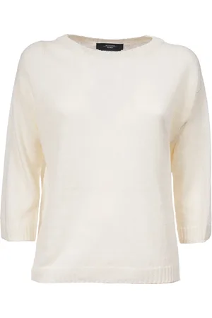 Max Mara Strik, Dame, , XS, Linned, Oversized Linned Bådhals Sweater