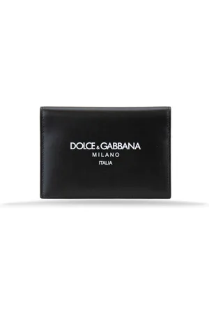 Dolce & Gabbana Tilbehør, Herre, Sort, ONE SIZE, Læder, Læder pas holder med kortlommer