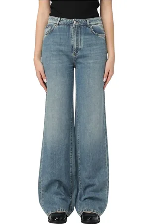 Dolce & Gabbana Jeans, Dame, Blå, S, Uld, Blå Wide Leg Jeans