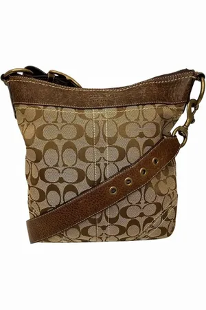Coach Pre-owned, Dame, Brun, ONE SIZE, Uld, Pre-owned Canvas skuldertasker