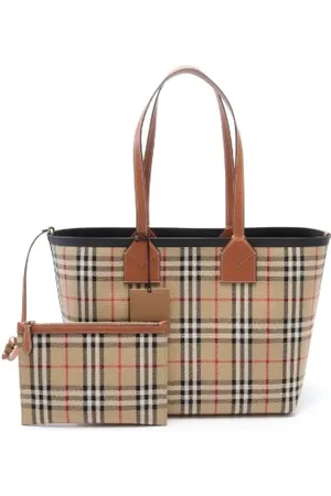 Burberry Pre-owned, Dame, Flerfarvet, ONE SIZE, Uld, Pre-owned Canvas totes