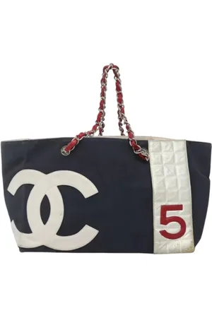 CHANEL Pre-owned, Dame, Blå, ONE SIZE, Uld, Pre-owned Canvas chanel-tasker