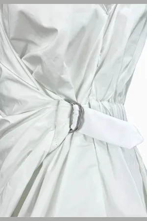 Pinko Kjole, Dame, Hvid, S, Bomuld, Asymmetrisk Ærme Sommerkjole