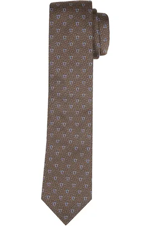 Salvatore Ferragamo Tilbehør, Herre, Brun, ONE SIZE, Silke Jacquard Slips