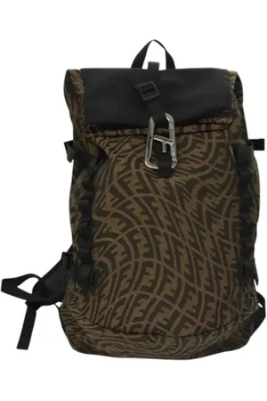 Fendi Pre-owned, Dame, Brun, ONE SIZE, Tyl, Pre-owned Canvas rygsaekke