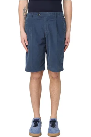 PT Torino Shorts, Herre, Blå, 3XL, Bomuld, Hvide Plisserede Bomuldsshorts