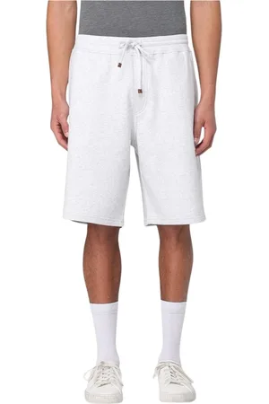 Brunello Cucinelli Shorts, Herre, Grå, 2XL, Bomuld, Grå Snørebukser