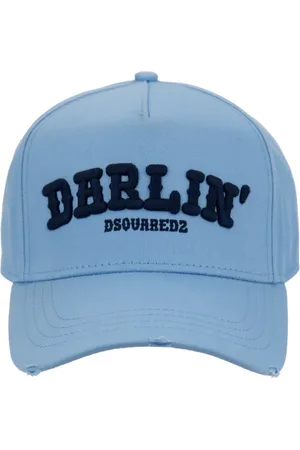 Dsquared2 Tilbehør, unisex, Blå, ONE SIZE, Bomuld, Broderet Baseballkasket med Spænde