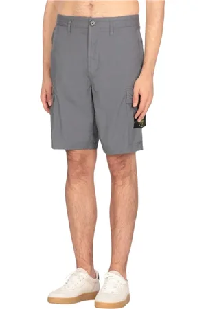 Stone Island Shorts, Herre, Blå, W33, Sorte Cargo Shorts med Lommer