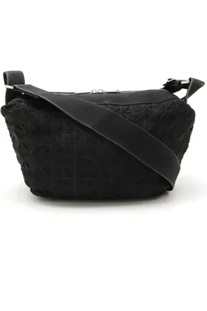 Bottega Veneta Pre-owned, Dame, Sort, ONE SIZE, Uld, Pre-owned Canvas skuldertasker