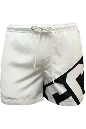 GCDS Badetøj, Herre, Hvid, XS, Polyester, Hvide Logo Boxershorts med Lommer