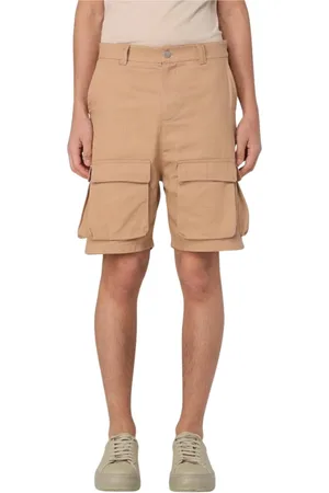 DISCLAIMER Shorts, Herre, Brun, S, Uld, Stilfulde Cargo Shorts med Flere Lommer