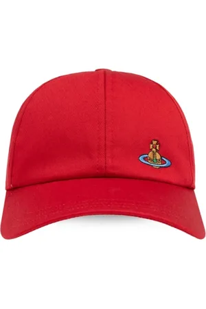 Vivienne Westwood Tilbehør, unisex, Rød, S/M, Bomuld, Rød Baseball Orb Broderet Hat