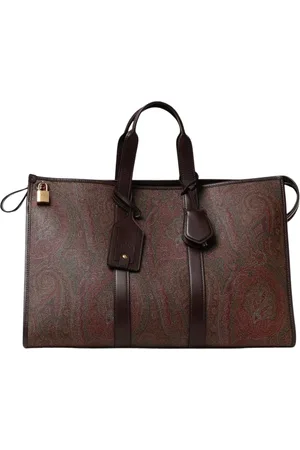 Etro Taske, unisex, Brun, ONE SIZE, Læder, Luksus Paisley Print Rejsetaske