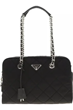 Prada Taske, Dame, Sort, ONE SIZE, Uld, Quiltet Nylon Skuldertaske
