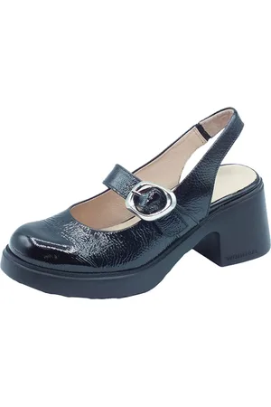 Wonders Sko, Dame, Sort, 37 EU, Læder, Sorte hælede sandaler elegant stil