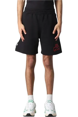 Msgm Shorts, Herre, Sort, XL, Bomuld, Graffiti Print Stilfulde Sorte Bomuldsshorts