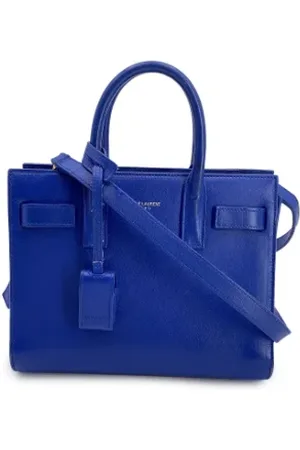 Saint Laurent Pre-owned, Dame, Blå, ONE SIZE, Tyl, Pre-owned Laeder saint-laurent-tasker