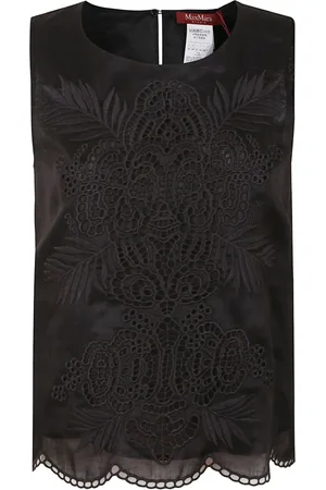 Max Mara Top, Dame, Sort, M, Uld, Stilfuld Top til Kvinder