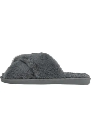 American Dreams Sko, Dame, Grå, 36 EU, Faux Fur, Hyggelige Faux Fur Tøfler Mørkegrå