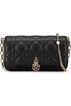 Dior Pre-owned, Dame, Sort, ONE SIZE, Uld, Pre-owned Laeder crossbody-tasker
