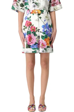 Dolce & Gabbana Shorts, Dame, Flerfarvet, M, Bomuld, Blomstret Print Afslappede Shorts