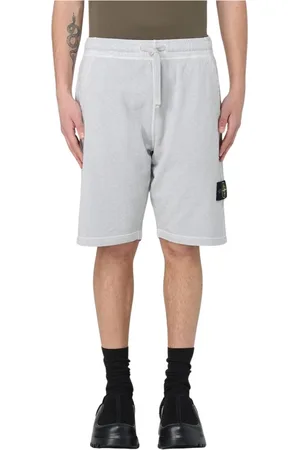Stone Island Shorts, Herre, Grå, XL, Bomuld, Moderne Sorte Shorts til Mænd