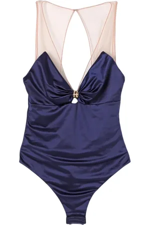 Elisabetta Franchi Top, Herre, Blå, L, Satin, Blå Juvel Bodysuit